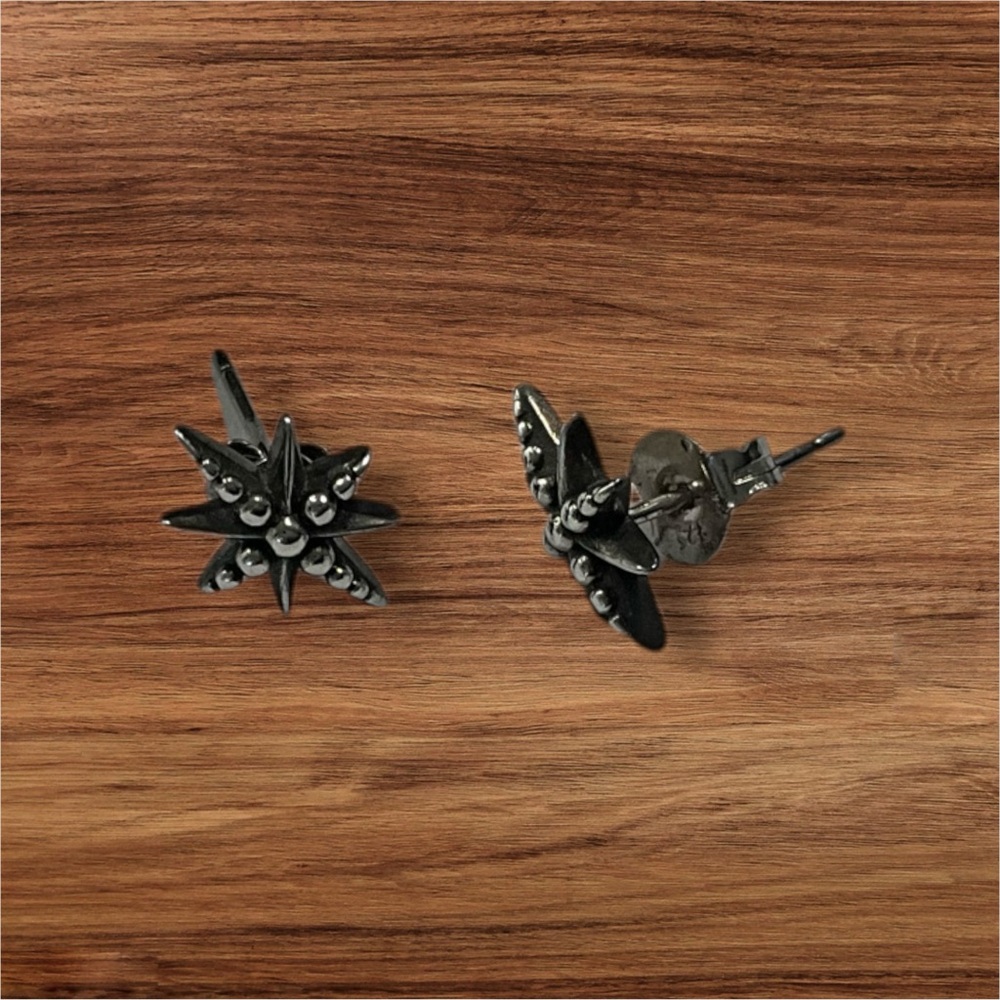 925 Sterling Silver North Star Stud Post Earrings